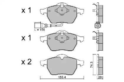 Комплект тормозных колодок (AISIN: BPVW-1026)